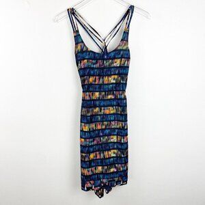 HURLEY | Blue Multicolor Strappy Mini Coverup Dress Small